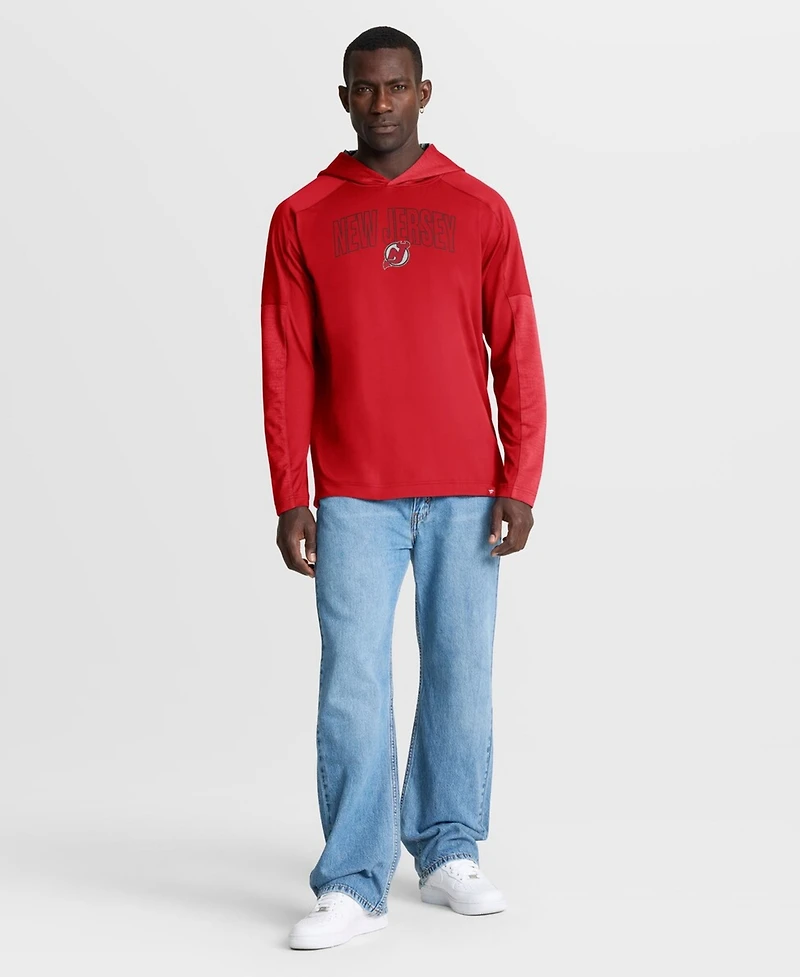 Fanatics Men's Red New Jersey Devils Penalty Shot Long Sleeve Hoodie T-Shirt