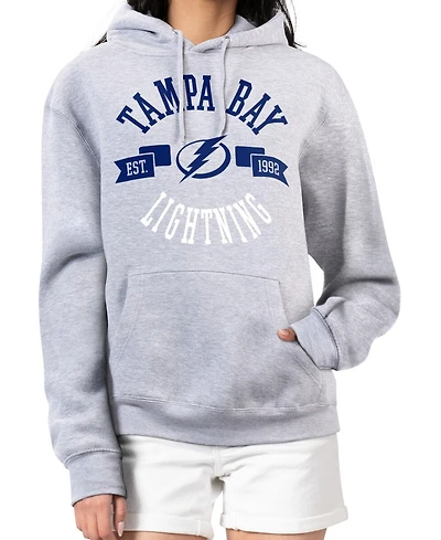 G-iii 4Her by Carl Banks Women's Heather Gray Tampa Bay Lightning City Graphic Fleece Pullover Hoodie