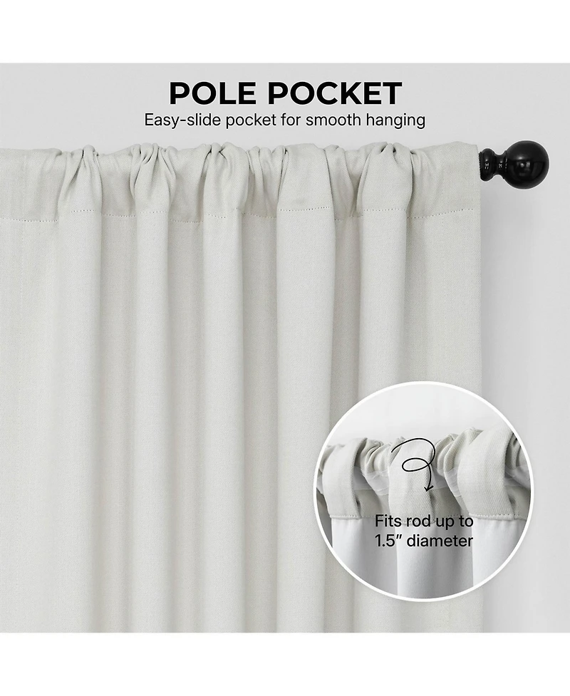 Half Price Drapes Textured Faux Linen Room Darkening Curtain