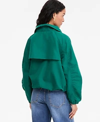 On 34th Women's Funnel-neck Ruched-Sleeve Bubble Hem Jacket, Macy's Exclusive