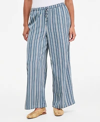 On 34th Women's Jennifer Striped High-Rise Wide-Leg Pants, Macy's Exclusive