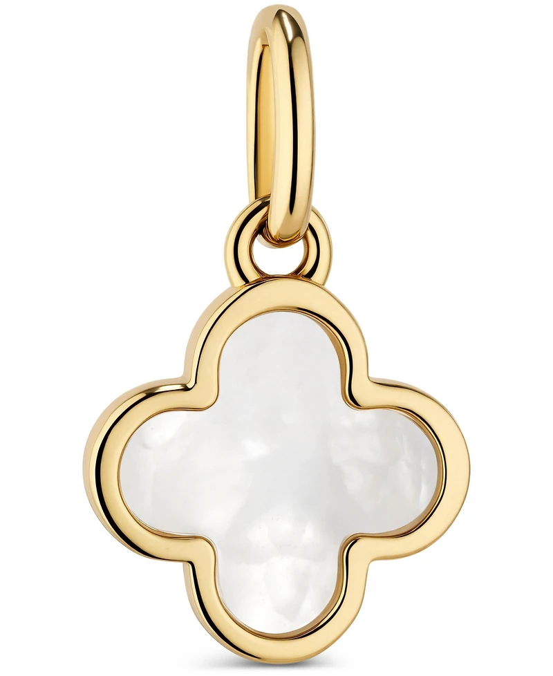 Devata Mother of Pearl Clover Pendant in 14K Gold