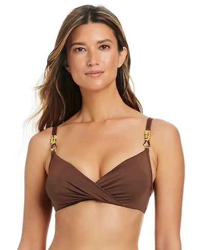 Bleu by Rod Beattie Women's Draped Underwire Bikini Top