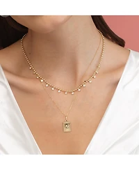 The Lovery Beaded Cz Dangle Necklace 14K Gold Plated Sterling Silver