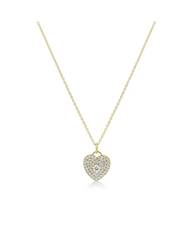 The Lovery Cz Heart Padlock Necklace 14K Gold Plated Sterling Silver