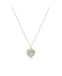 The Lovery Cz Heart Padlock Necklace 14K Gold Plated Sterling Silver