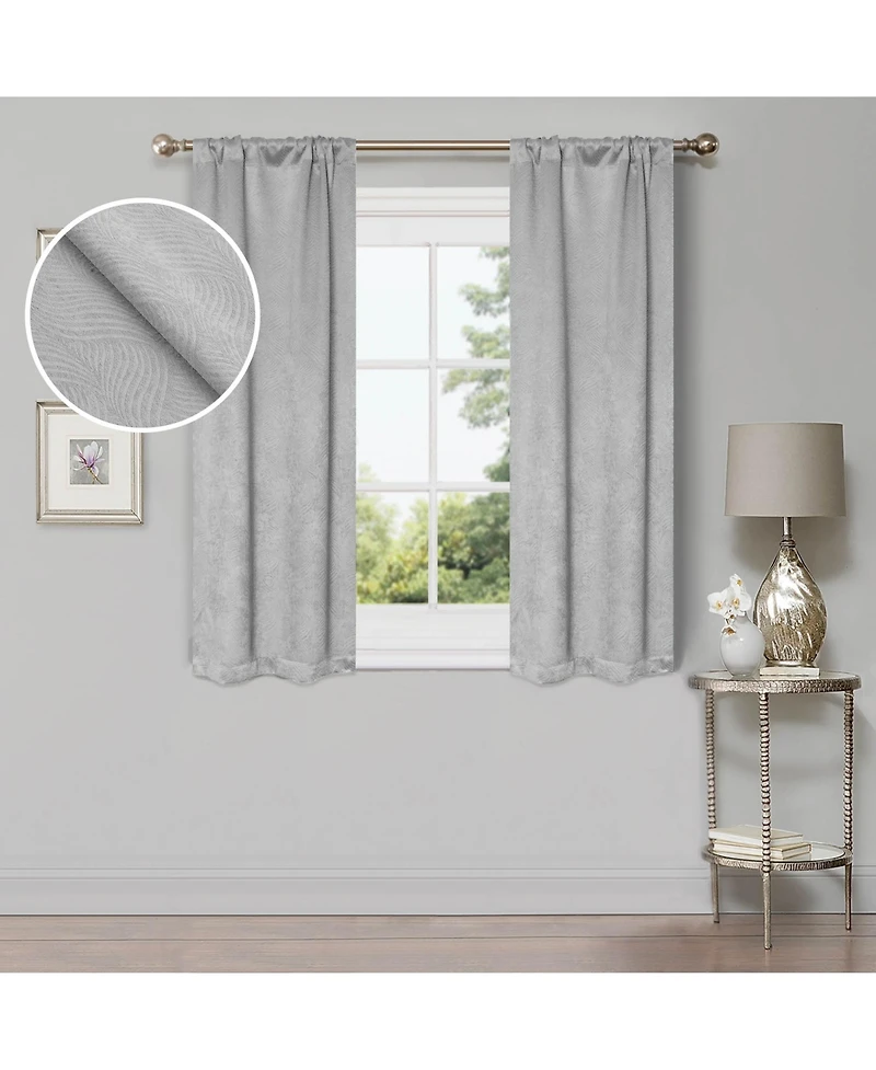 Superior Wave Geometric Washable Room Darkening Blackout Curtains