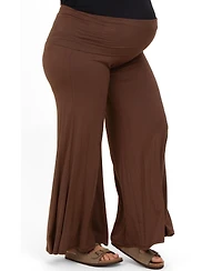 Pinkblush Plus Size Fold Over Waist Wide Leg Lounge Pants