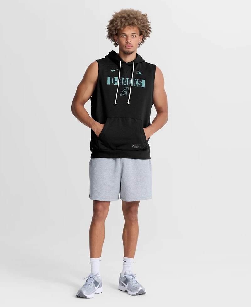 Nike Men's Black Arizona Diamondbacks Authentic Collection Standard Issue Dri-fit Sleeveless Hoodie
