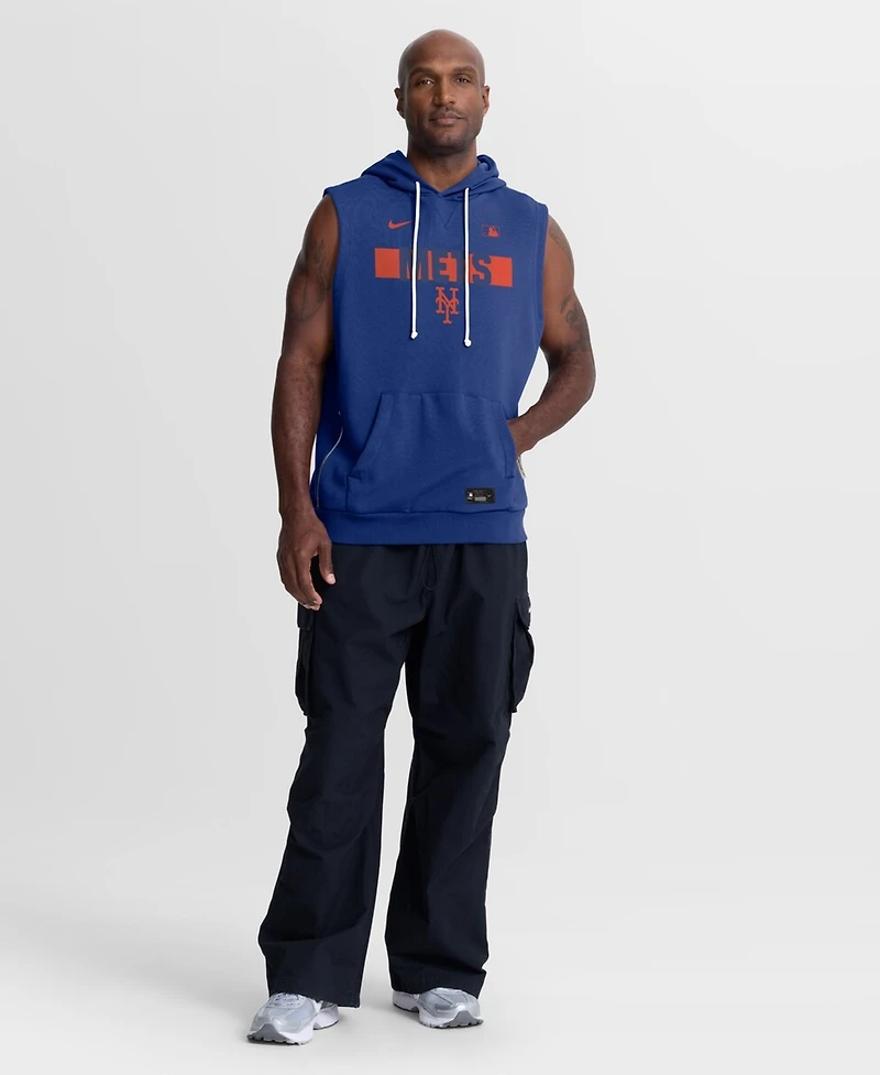 Nike Men's Royal New York Mets Authentic Collection Standard Issue Dri-fit Sleeveless Hoodie