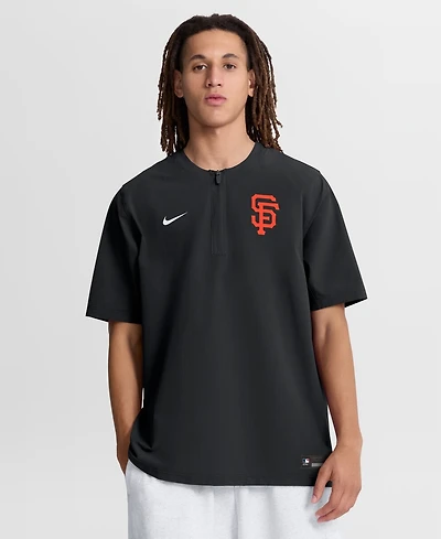 Nike Men's Black San Francisco Giants Authentic Collection Dri-fit Quarter-Zip Sweatshirt