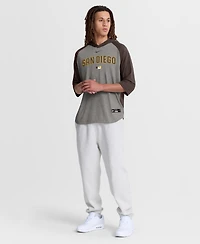 Nike Men's Gray San Diego Padres Authentic Collection Flux Dri-fit Raglan 3/4-Sleeve Hoodie