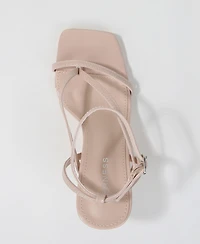 Berness Women's Nalani Strappy Ankle Strap Heeled Thong Sandals