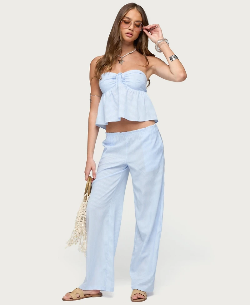 Edikted Women's Cersei Striped Low Rise Pants