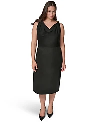 Donna Karan New York Plus Shoulder Hardware Sleeveless Midi Dress