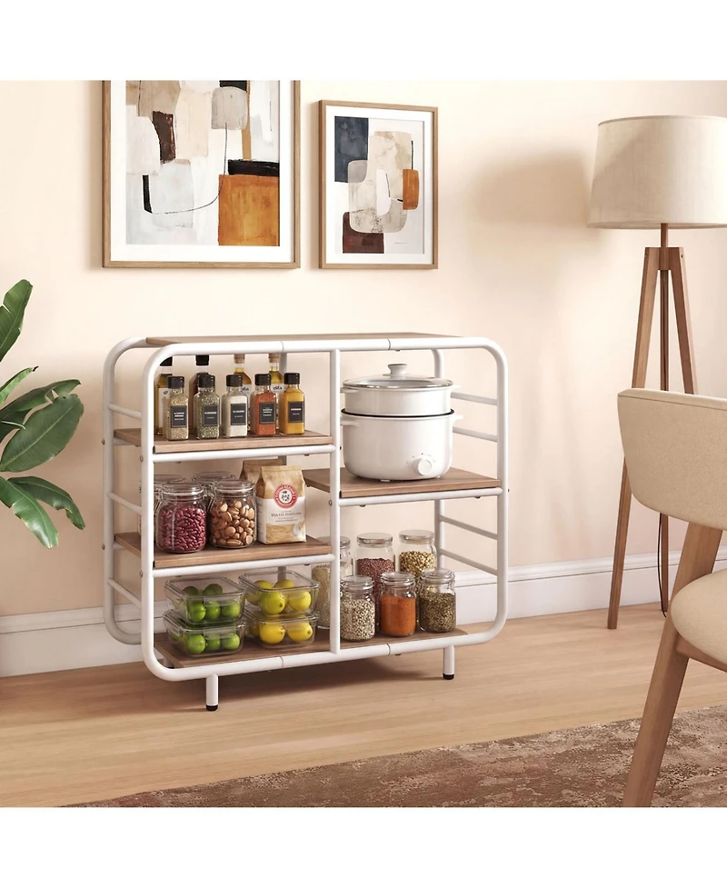 Slickblue Modern 5-Tier Metal Frame Bookshelf and Storage Organizer