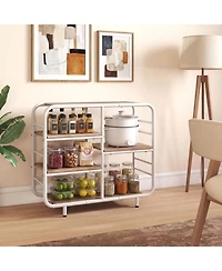 Slickblue Modern 5-Tier Metal Frame Bookshelf and Storage Organizer