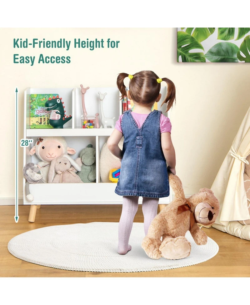 Gouun 5-Cube Kids Bookshelf and Toy Organizer with Anti-Tipping Kit