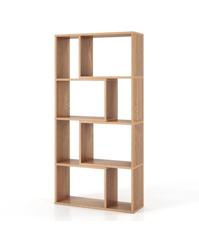 Gouun 48-Inch 4-Tier Geometric Bookshelf with 8 Open Cubes