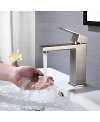 Phying Waterfall Spout Bathroom Faucet,Single Handle Bathroom Vanity Sink Faucet