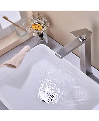 Phying Single Handle Sink Brushed Nickel Vanity Bathroom Faucet, Basin Mixer Tap