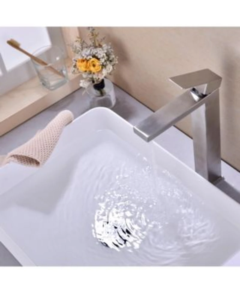 Phying Single Handle Sink Brushed Nickel Vanity Bathroom Faucet Basin Mixer Tap