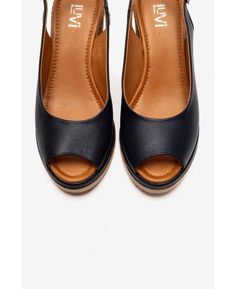 Forever & Always Shoes Helina Leather Wedge Sandal