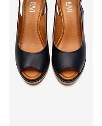 Forever & Always Shoes Helina Leather Wedge Sandal