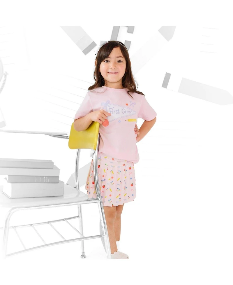 Sweet Wink Little Girls First Grade Pennant Short Sleeve T-Shirt