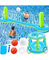 Gnuadz 3 1 Pool Game Set Inflatable Floats Volleyball BasketballWater Sports