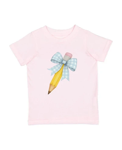 Sweet Wink Big Girls Plaid Pencil Bow Short Sleeve T-Shirt