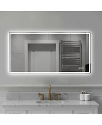 Laoties 48" x 24" Led Bathroom Vanity Mirror, Anti-Fog Lighted Wall Mirror with Dimmable Lighting