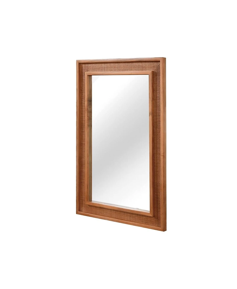 Laoties 20" x 30" Rattan Wall Mirror, Farmhouse Bathroom Vanity Mirror for Entryway and Living Room