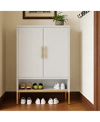 Casainc Rattan with 3 Flip Drawers Shoe Cabinet