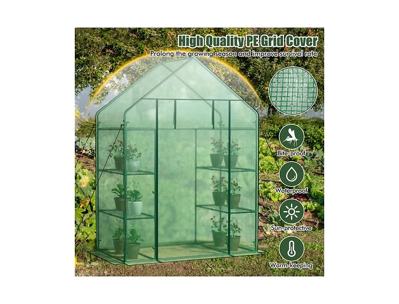 Slickblue Portable 4 Tier Walk-in Plant Greenhouse with 8 Shelves