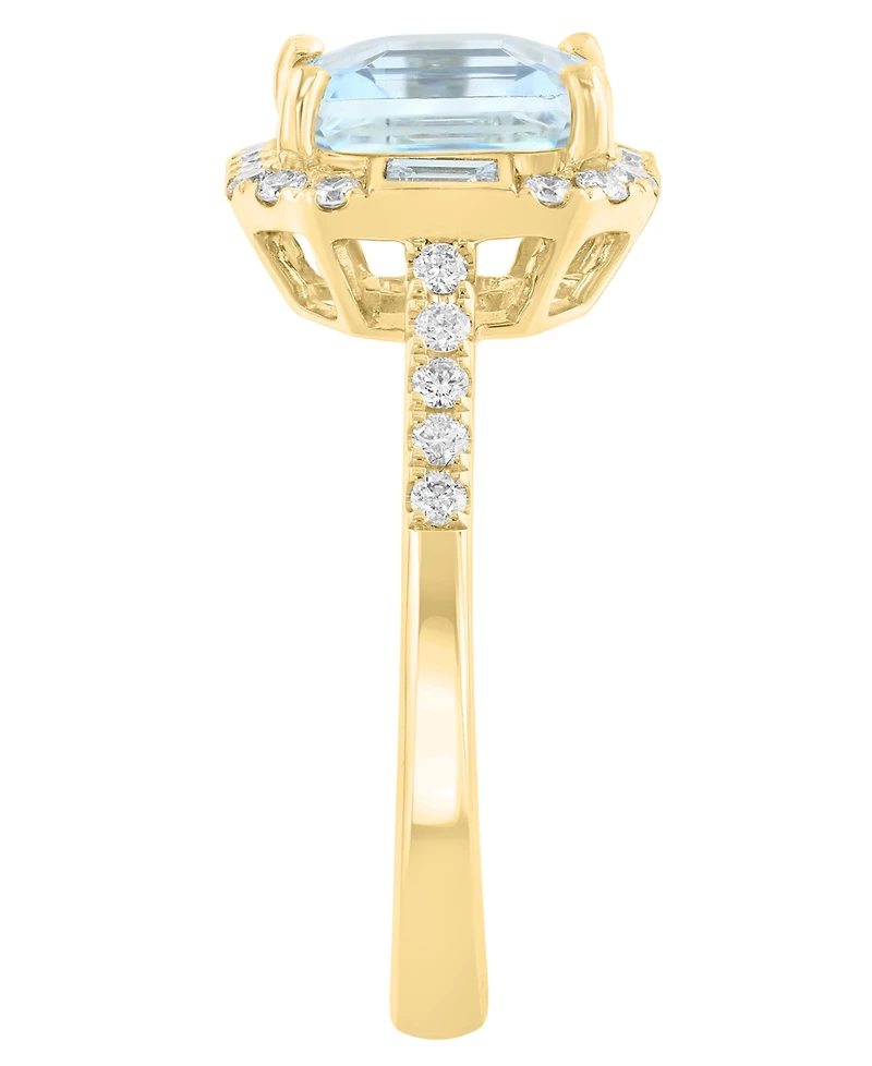 Effy Collection Aquamarine (2 ct. t.w.) & Diamond (1/3 ct. t.w.) Ring in 14k Yellow Gold
