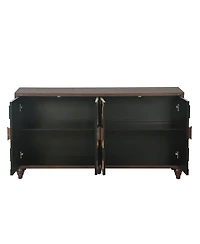 Streamdale Furniture 59.8 Inch Sideboard with Honeycomb Pattern Modern Accent Cabinet