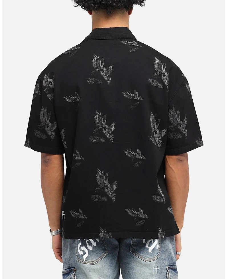 Saint Morta Men's Doves Boxy Denim Button Up Shirt