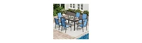 Erommy 7 Piece Patio Outdoor Dining Table And Chairs Set For 4 To 8