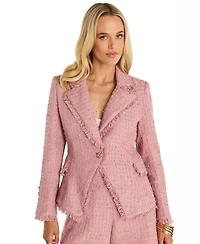 The Noli Shop Women's Giselle Single Breasted Tweed Blazer
