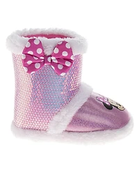 Disney Toddler Gril's Booties Warm, Fluffy, and Fun House Slippers