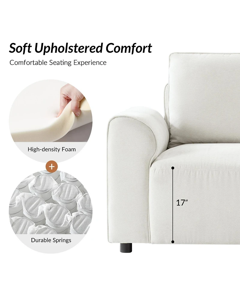 Hulala Home Bernice Modern Oversized Armchair with Removable Back Cushion