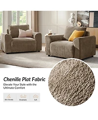 Hulala Home Bernice Modern Oversized Armchair with Removable Back Cushion