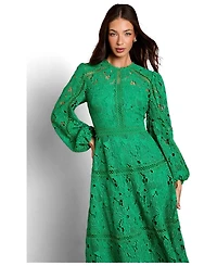 Coast Women's Lace Panel Long Sleeve Midi Dress