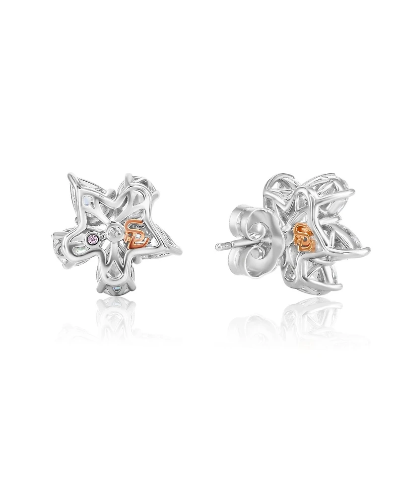 Suzy Levian New York Sterling Silver Cubic Zirconia Flower Cluster Earrings