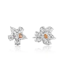 Suzy Levian New York Sterling Silver Cubic Zirconia Flower Cluster Earrings