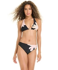 Sanctuary Womens Woodland Flora Halter Neck Bikini Top Side Shirred Hipster Swim Bottoms