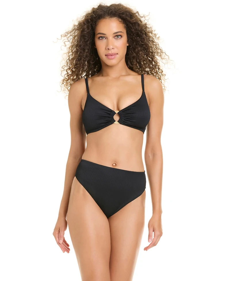 Sanctuary Women's Moonlight Tides Over-The-Shoulder Ring Front Bikini Top