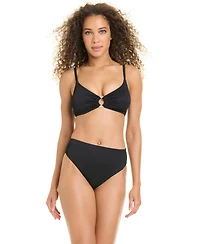 Sanctuary Women's Moonlight Tides Over-The-Shoulder Ring Front Bikini Top