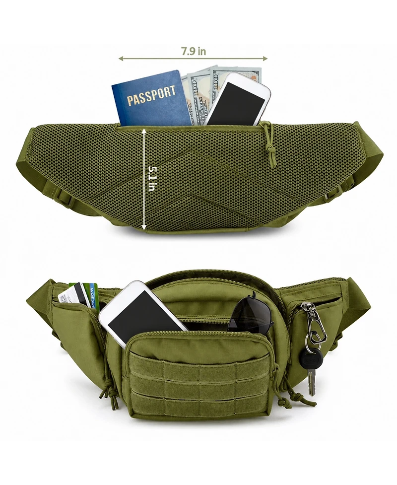 Seamless Outdoors Military Tactical Fanny Pack - Camouflage Waist Bag for Hiking